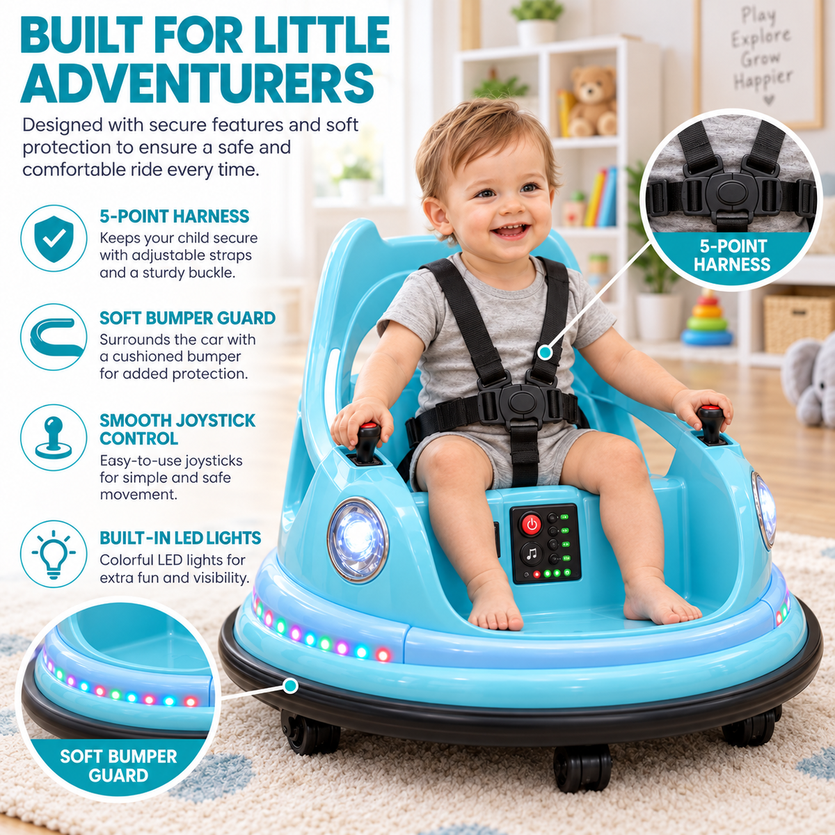 Bumpzy™ 360° Electric Ride-On Bumper Car